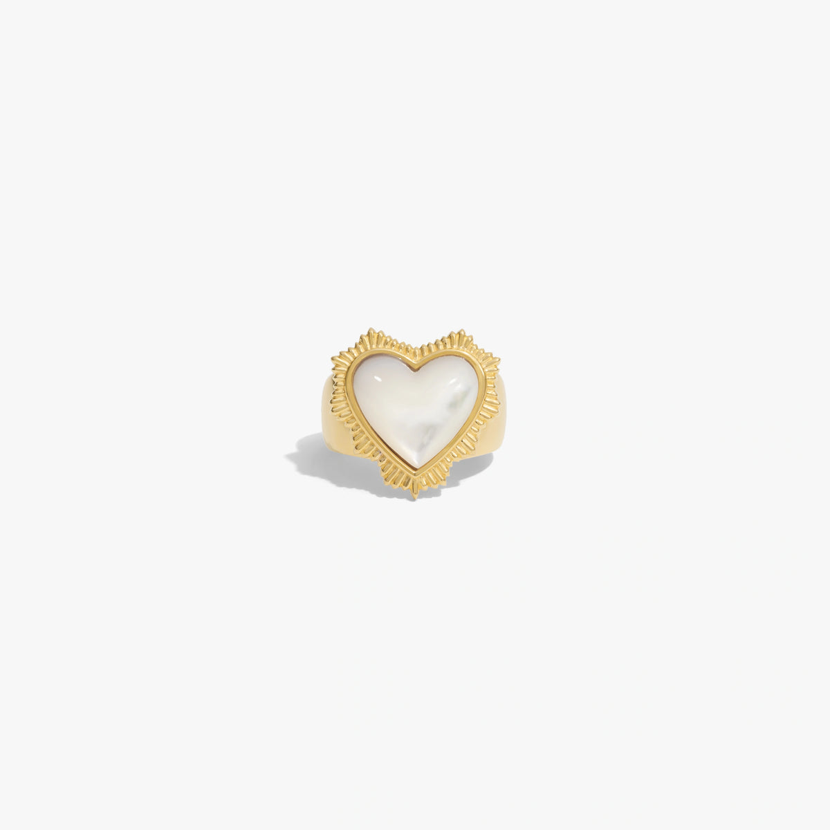 Awe Inspired Rings 14K Yellow Gold Vermeil / 6 Mother of Pearl Radiant Heart Ring