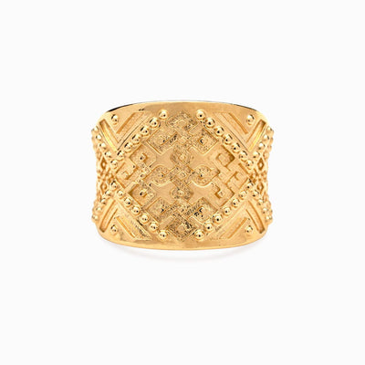 Awe Inspired Rings 14K Yellow Gold Vermeil / 6 Wide Norse Band