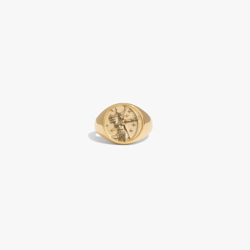 Awe Inspired Rings 14K Yellow Gold Vermeil / Artemis / 6 Goddess Rework Signet Ring
