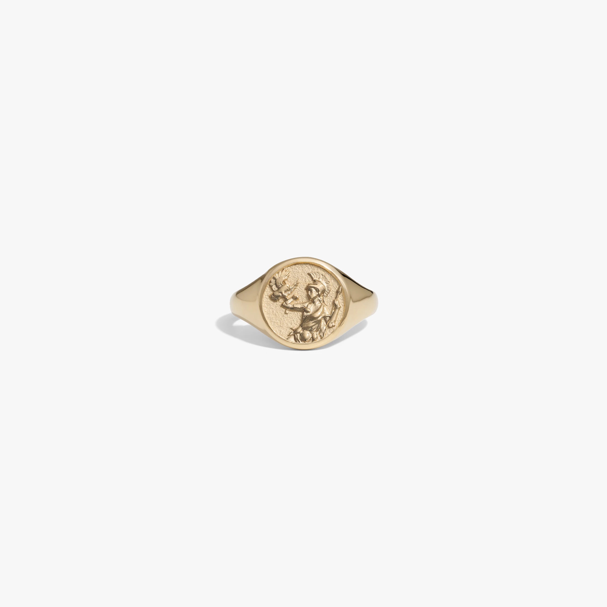 Awe Inspired Rings 14K Yellow Gold Vermeil / Athena / 4 Goddess Signet Ring