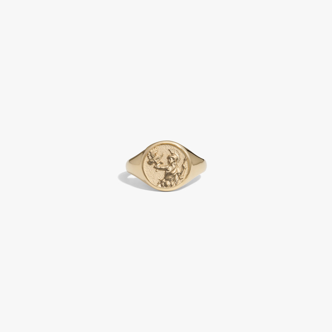 Awe Inspired Rings 14K Yellow Gold Vermeil / Athena / 4 Goddess Signet Ring