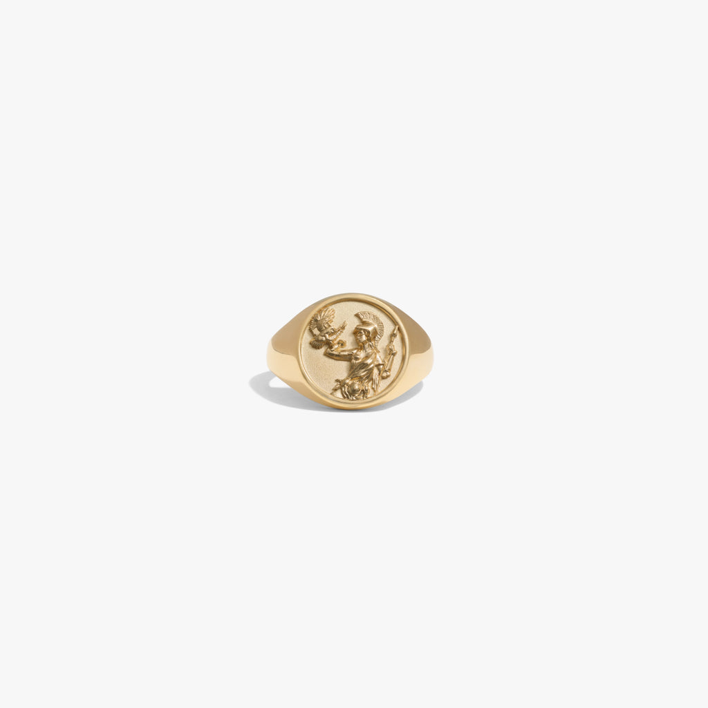 Awe Inspired Rings 14K Yellow Gold Vermeil / Athena / 6 Goddess Rework Signet Ring
