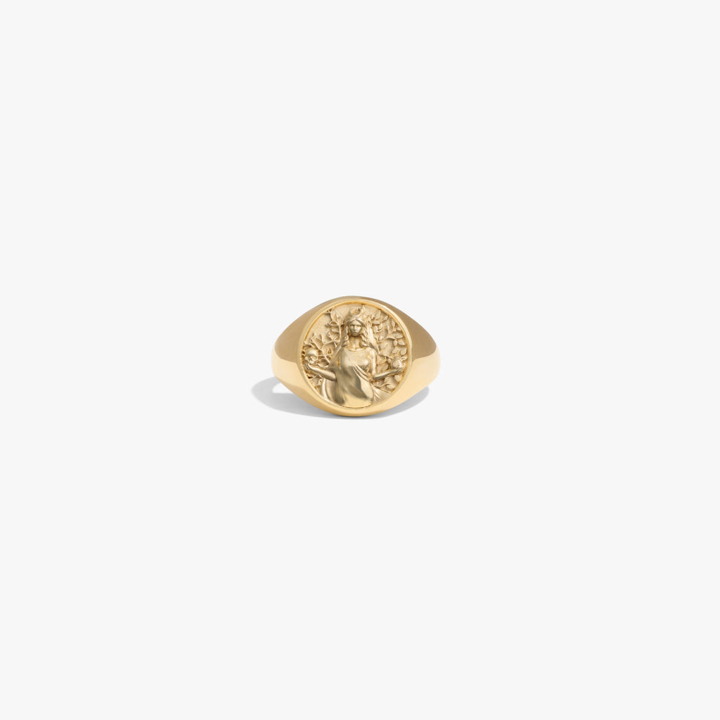 Awe Inspired Rings 14K Yellow Gold Vermeil / Persephone / 6 Goddess Rework Signet Ring