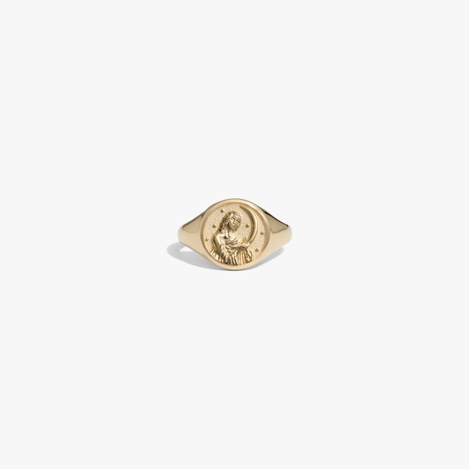 Awe Inspired Rings 14K Yellow Gold Vermeil / Selene / 4 Goddess Signet Ring