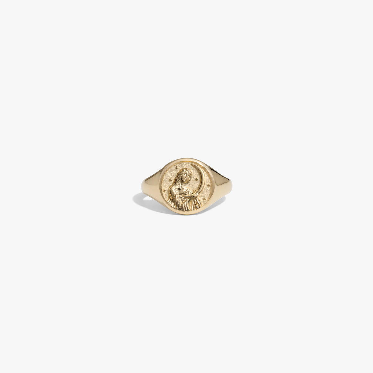 Awe Inspired Rings 14K Yellow Gold Vermeil / Selene / 4 Goddess Signet Ring