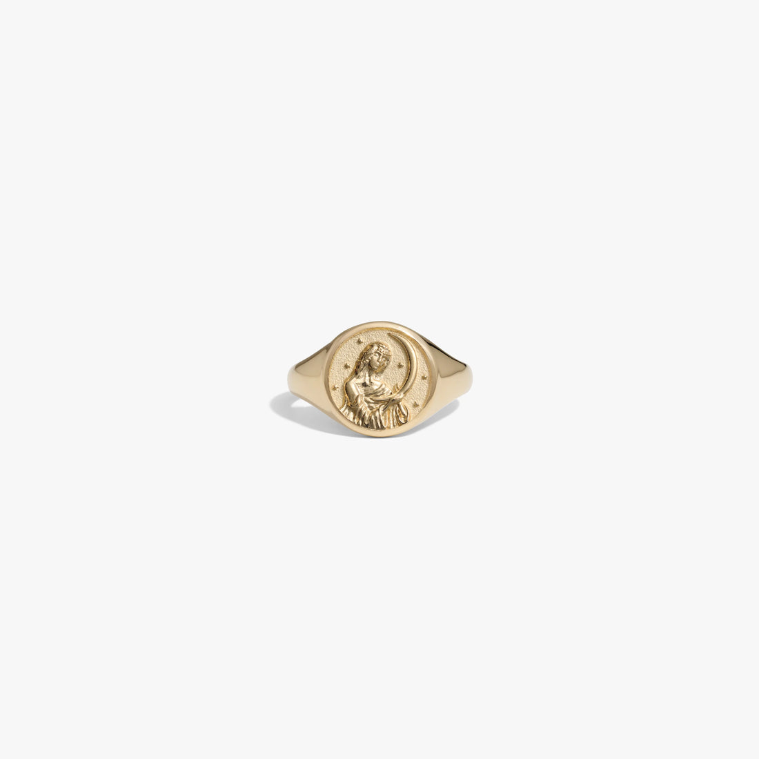 Awe Inspired Rings 14K Yellow Gold Vermeil / Selene / 4 Goddess Signet Ring