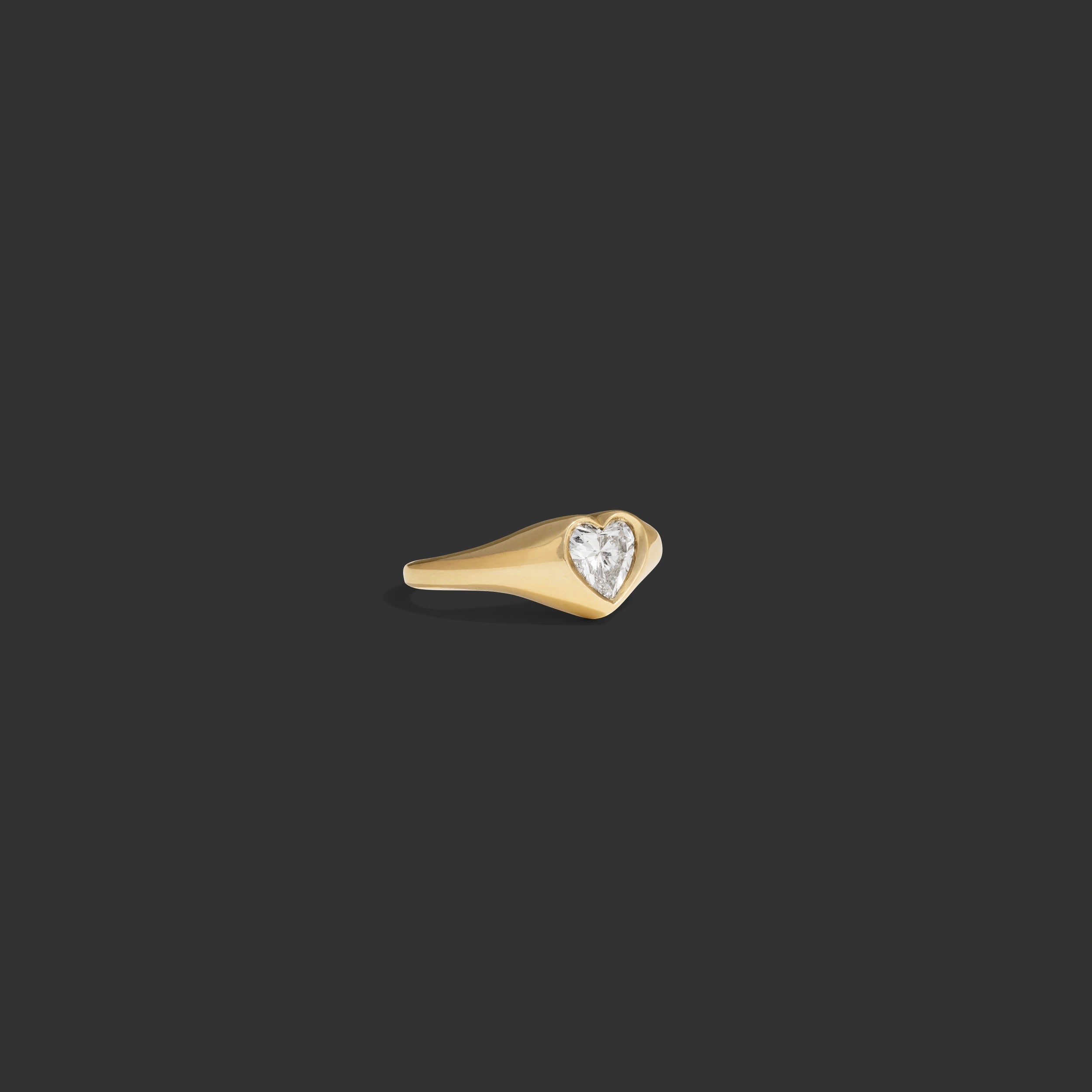 Awe Inspired Rings 14K Yellow Gold / White Diamond / 6 Heart Gemstone Ring