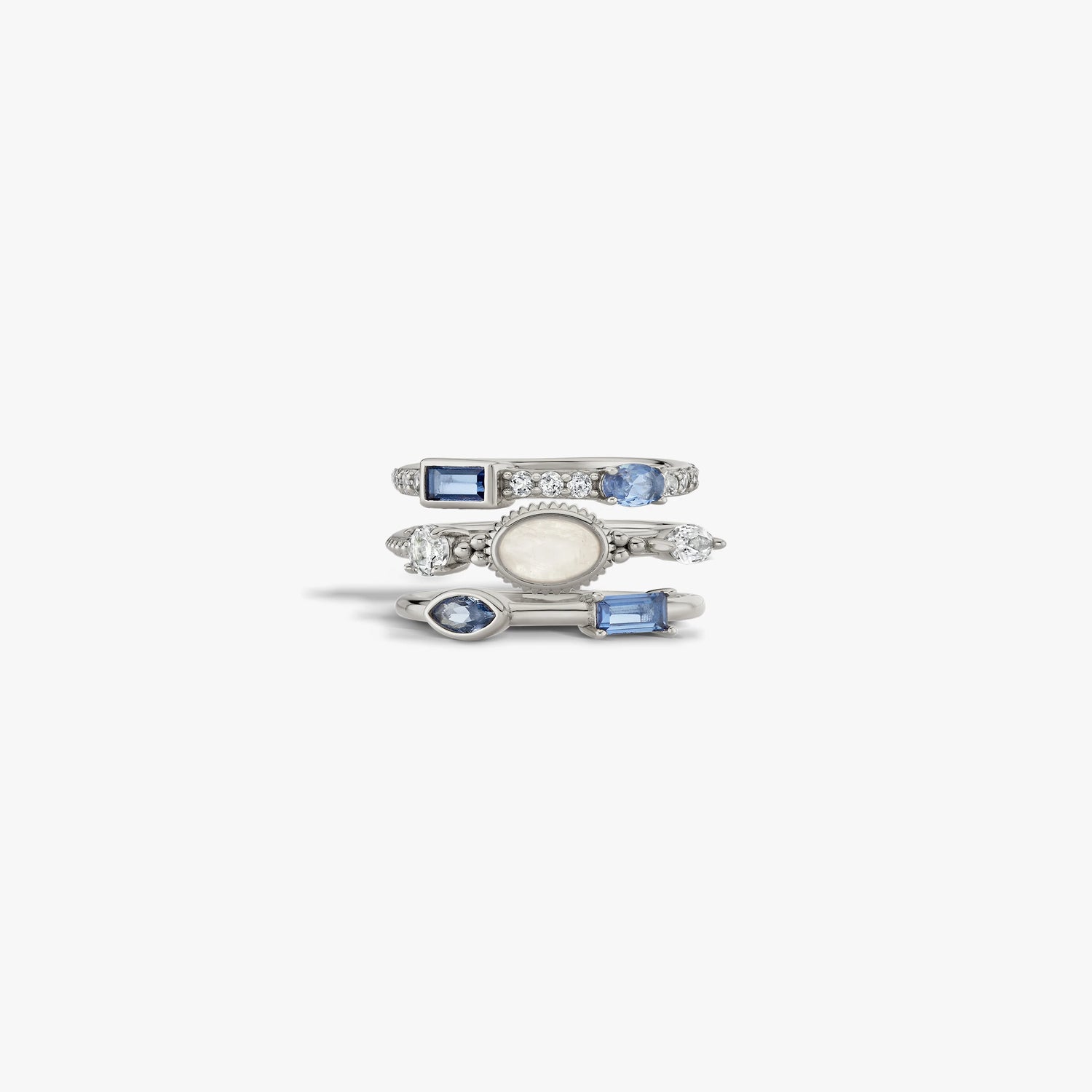 Awe Inspired Rings 925 Sterling Silver / 5 Oracle Stacking Ring Set