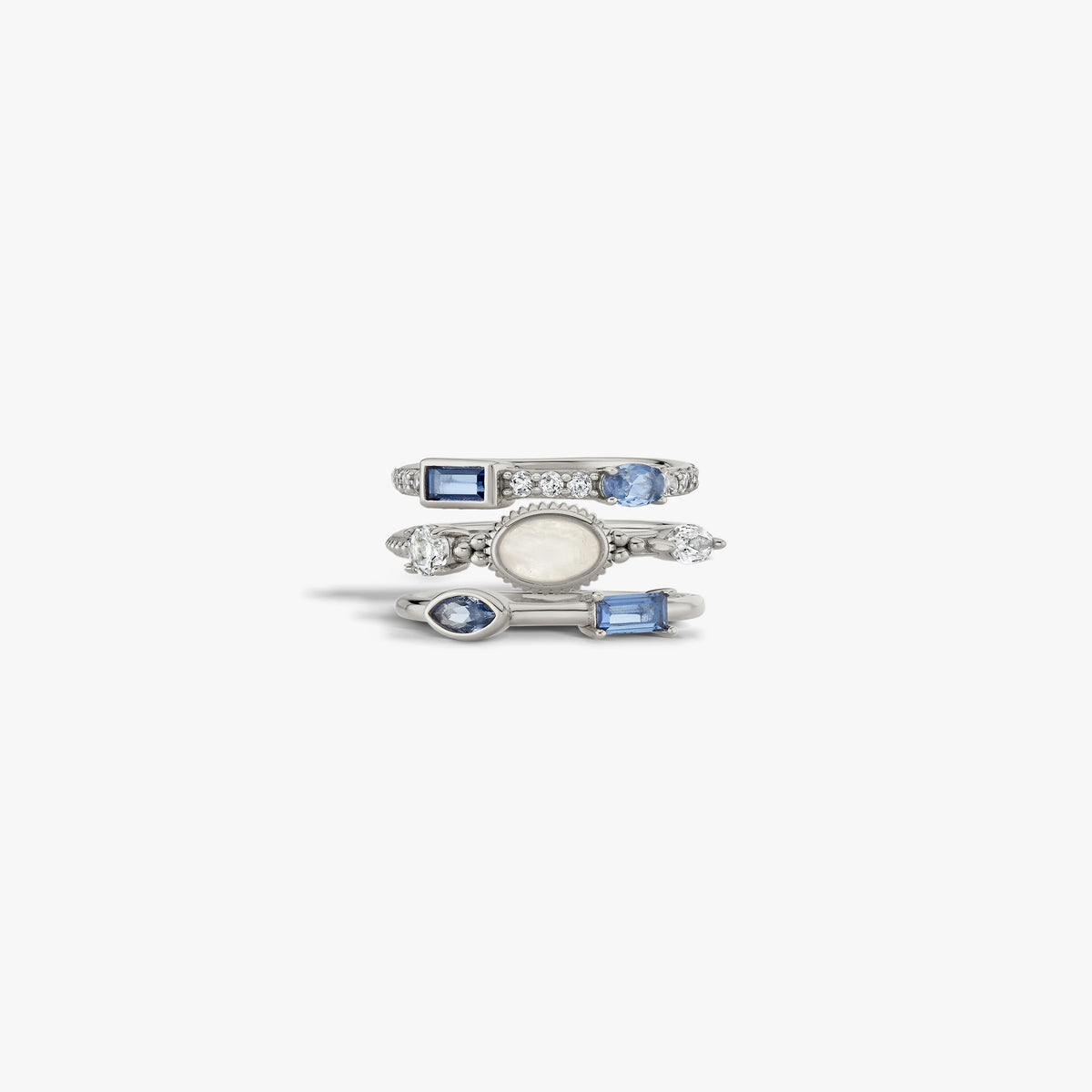 Awe Inspired Rings 925 Sterling Silver / 5 Oracle Stacking Ring Set