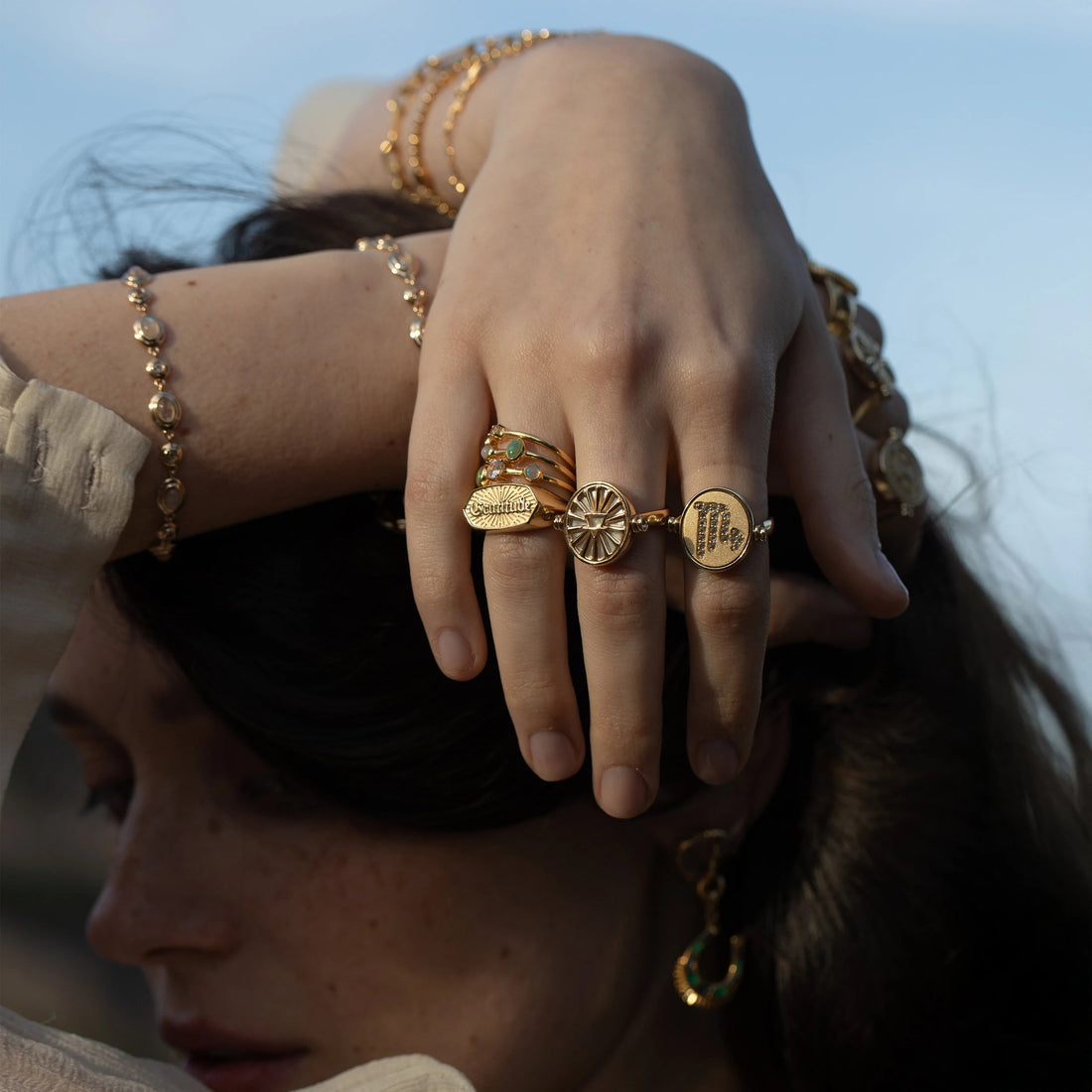 Awe Inspired Rings Aquarius & Air Flip Ring