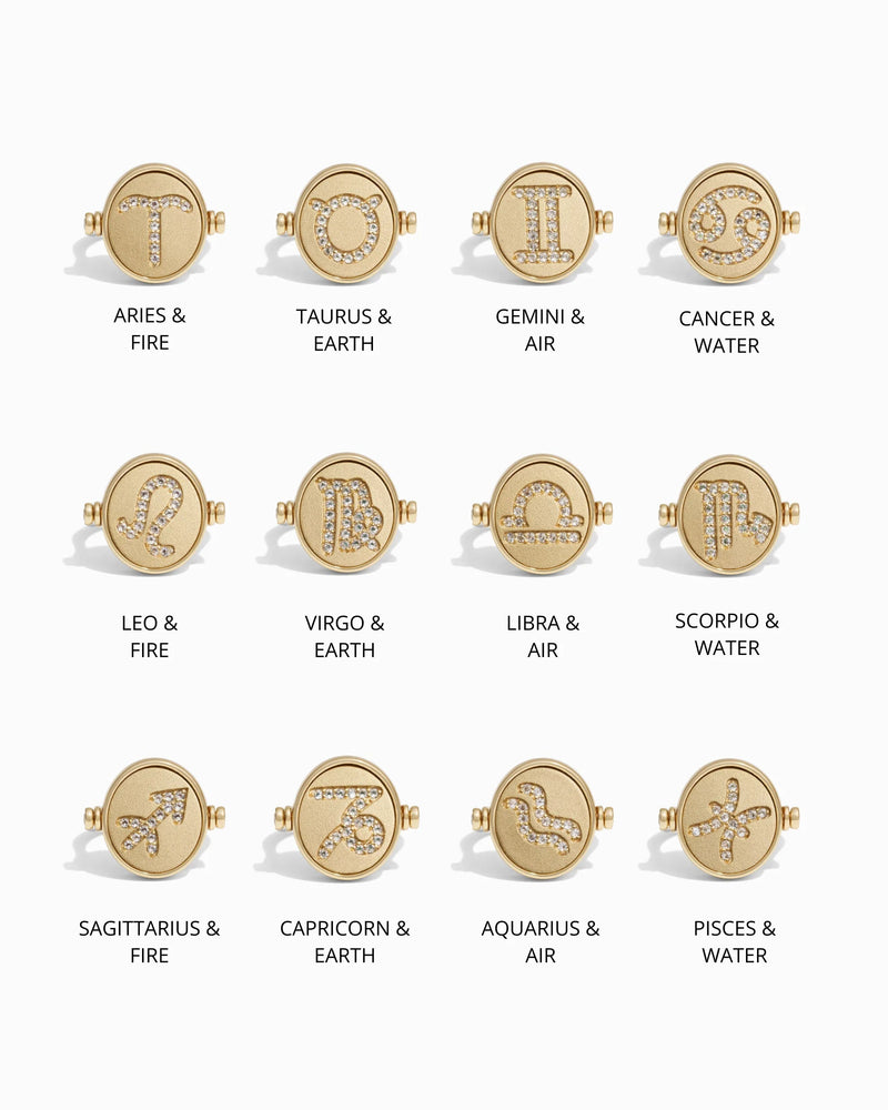 Awe Inspired Rings Aquarius & Air Flip Ring