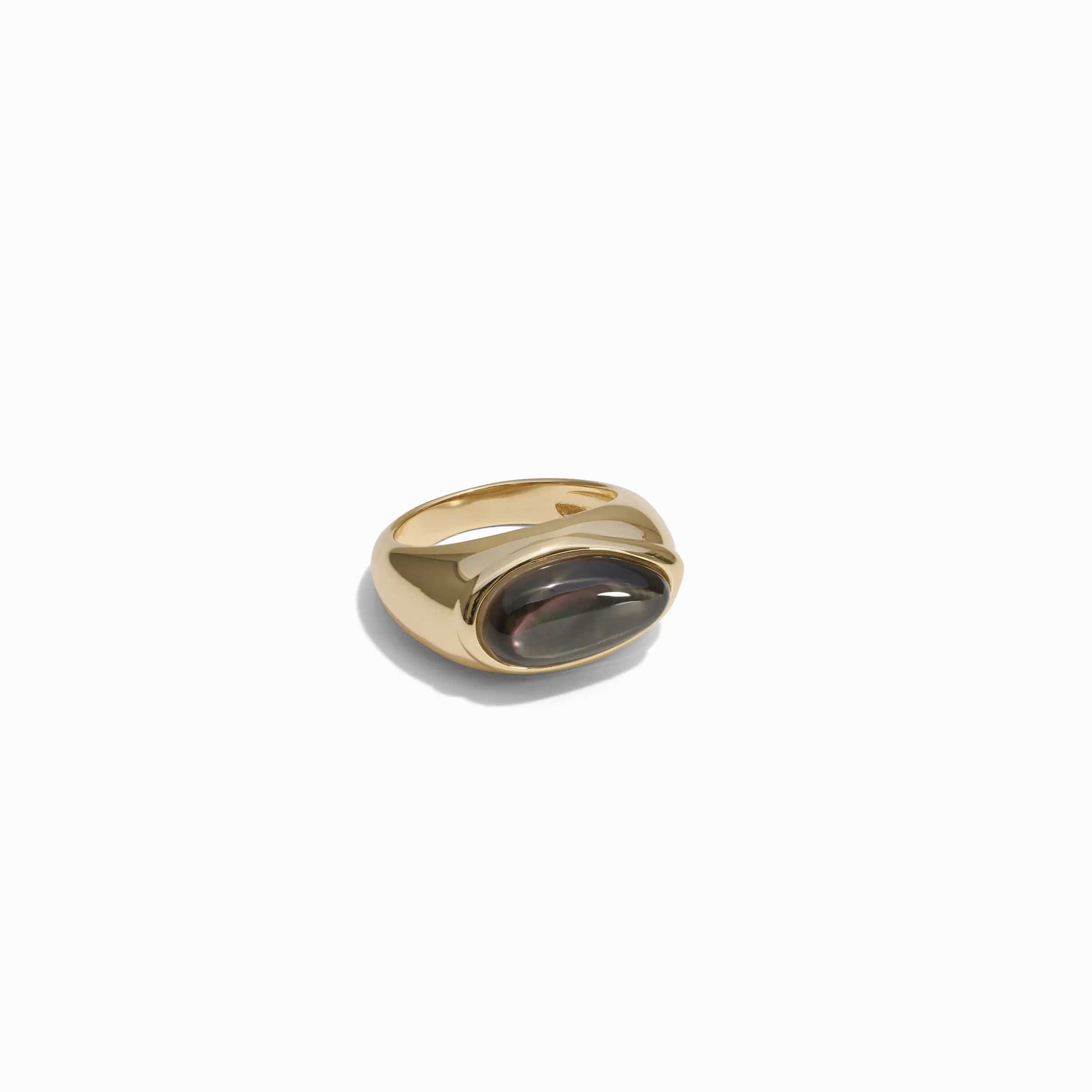 Awe Inspired Rings Black Mother of Pearl Signet Ring