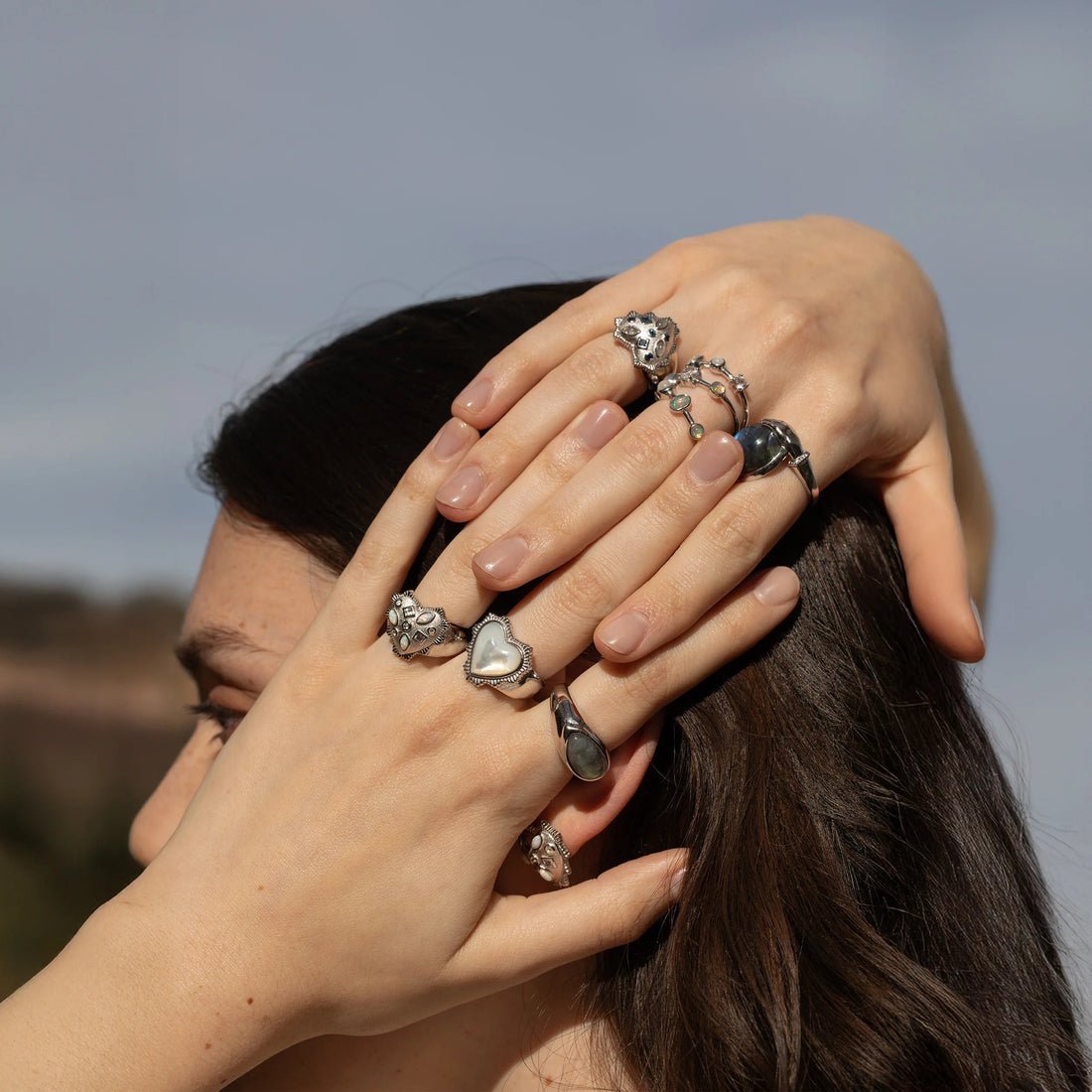 Awe Inspired Rings Blue Gemstone Radiant Heart Ring