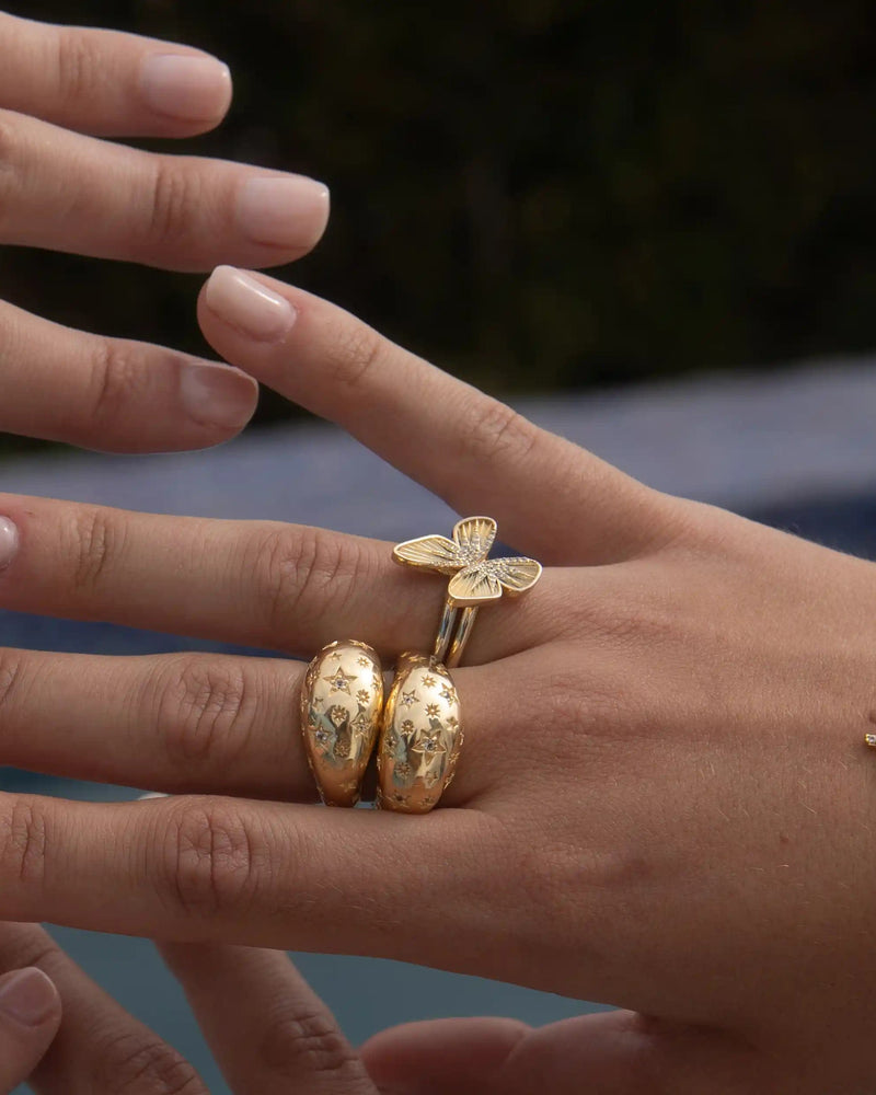 Awe Inspired Rings Butterfly Wing Stacking Rings