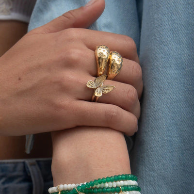 Awe Inspired Rings Butterfly Wing Stacking Rings