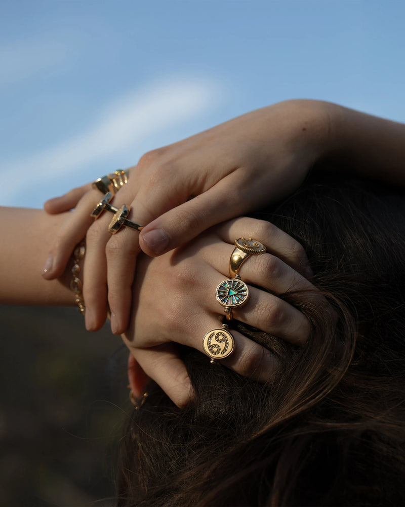 Awe Inspired Rings Cancer & Water Flip Ring