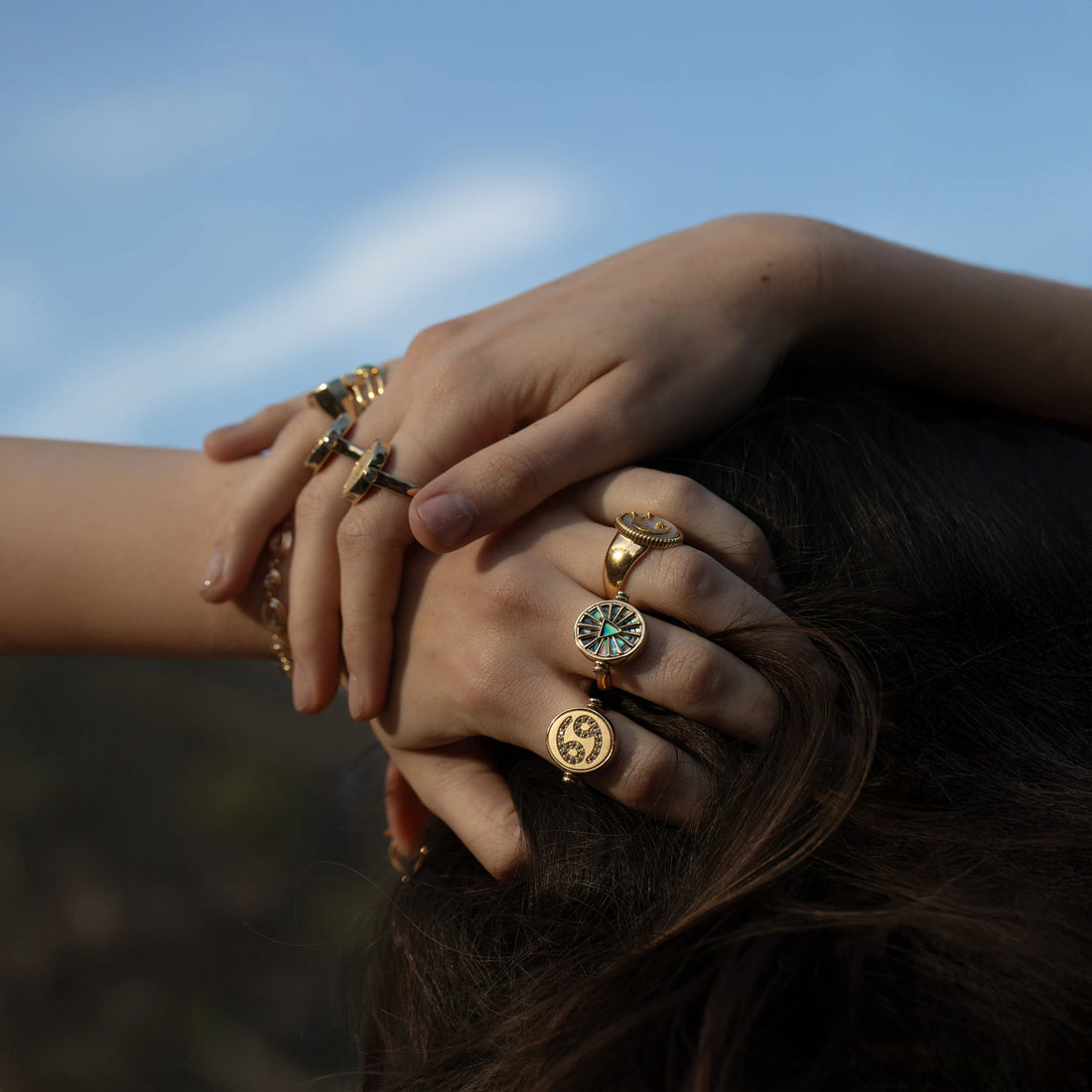 Awe Inspired Rings Cancer & Water Flip Ring