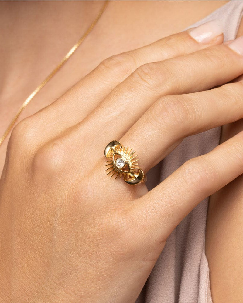 Awe Inspired Rings Celestial Evil Eye Ring
