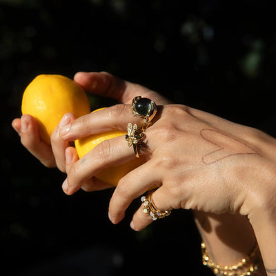 Awe Inspired Rings Citrine Bee Ring