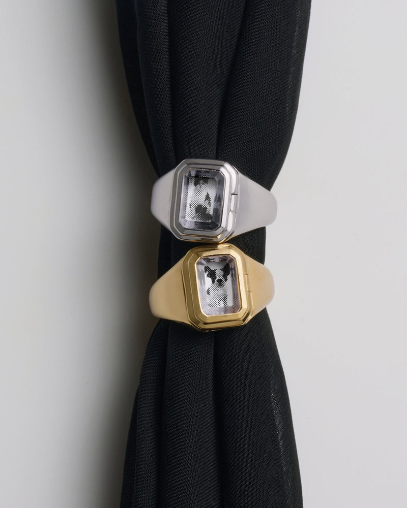 Awe Inspired Rings Crystal Photo Locket Ring