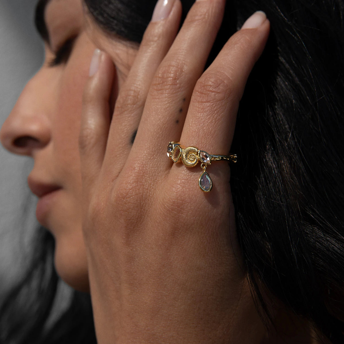 Awe Inspired Rings Deep Sea Gemstone Statement Ring