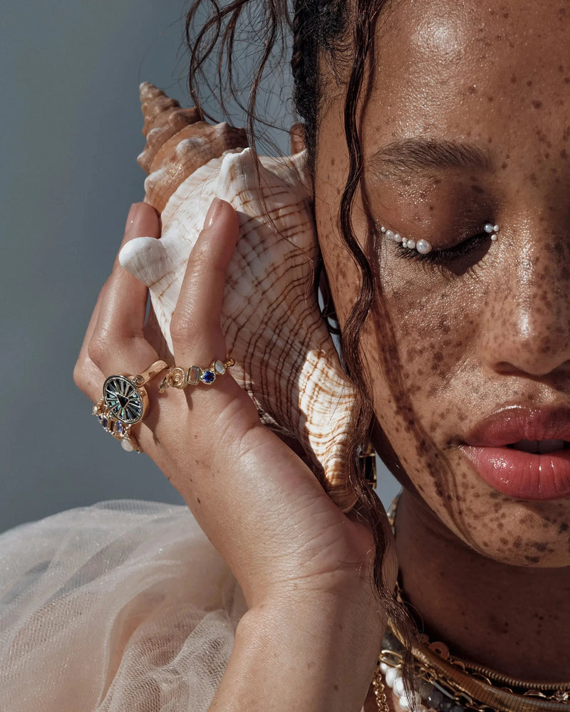 Awe Inspired Rings Deep Sea Gemstone Statement Ring