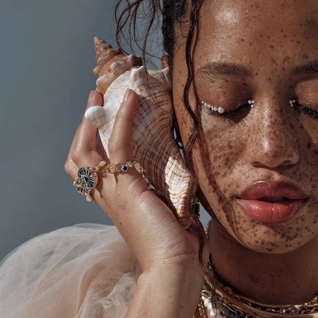 Awe Inspired Rings Deep Sea Gemstone Statement Ring