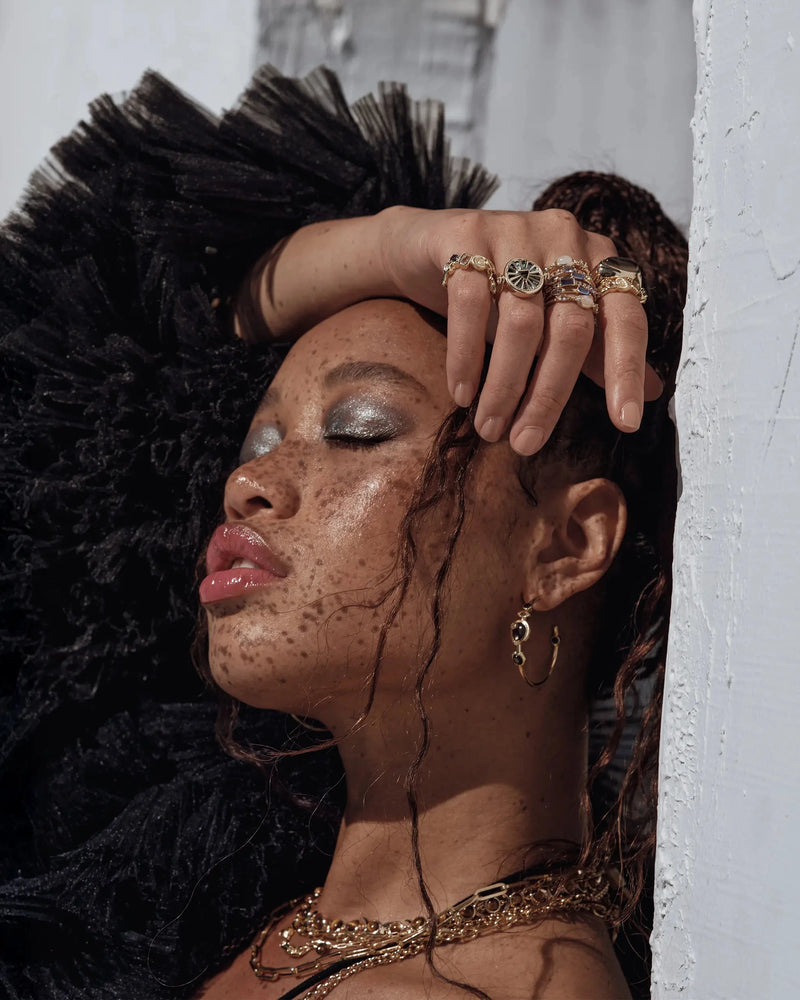 Awe Inspired Rings Deep Sea Gemstone Statement Ring