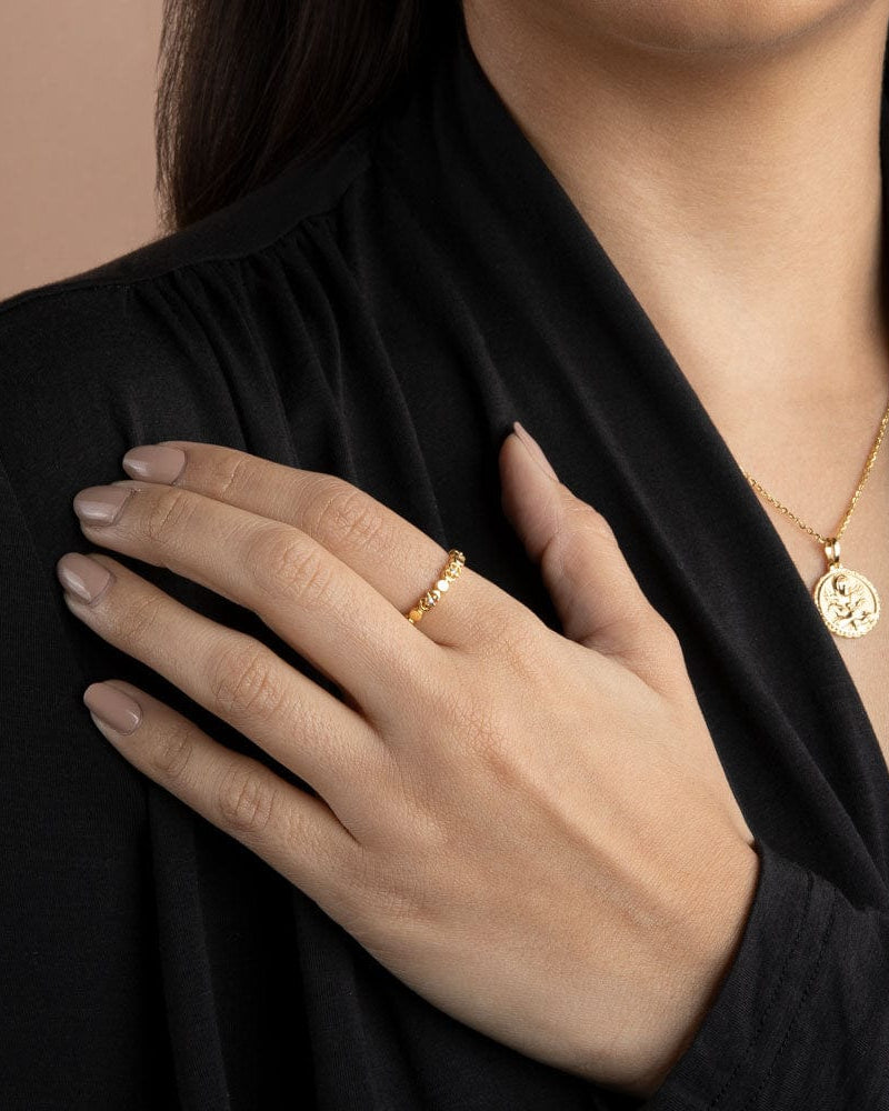 Awe Inspired Rings Diamond-Cut Triple Moon Band