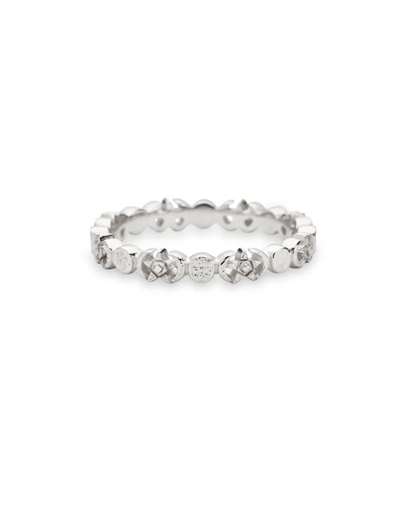 Awe Inspired Rings Diamond-Cut Triple Moon Band
