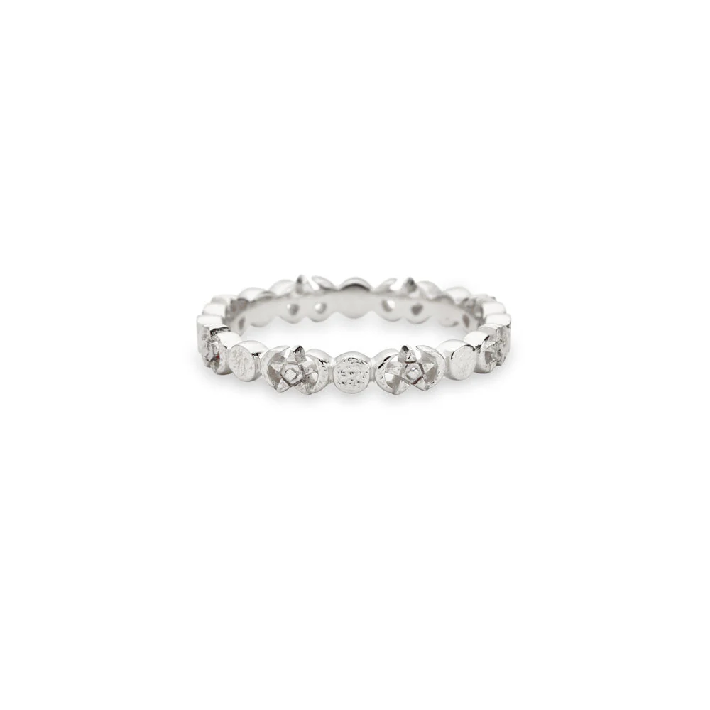 Awe Inspired Rings Diamond-Cut Triple Moon Band