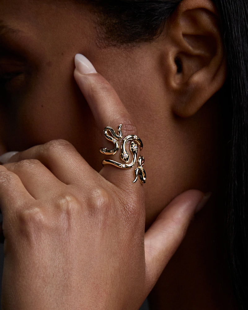 Awe Inspired Rings Diamond Snake Wrap Ring