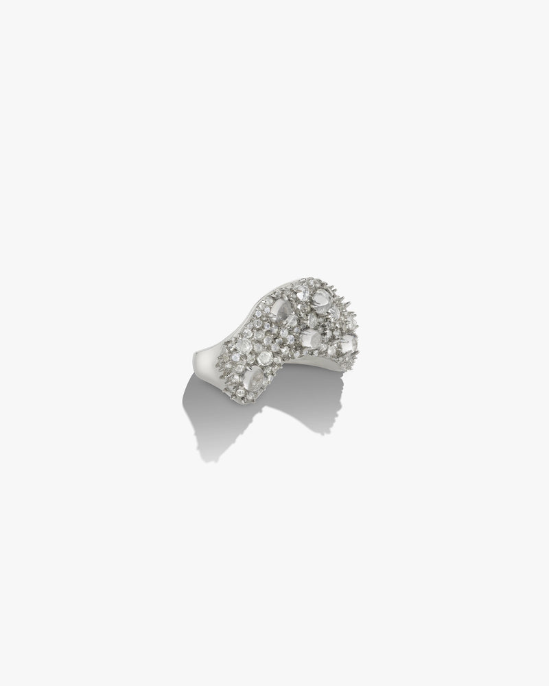 Awe Inspired Rings Encrusted Wavy Ring