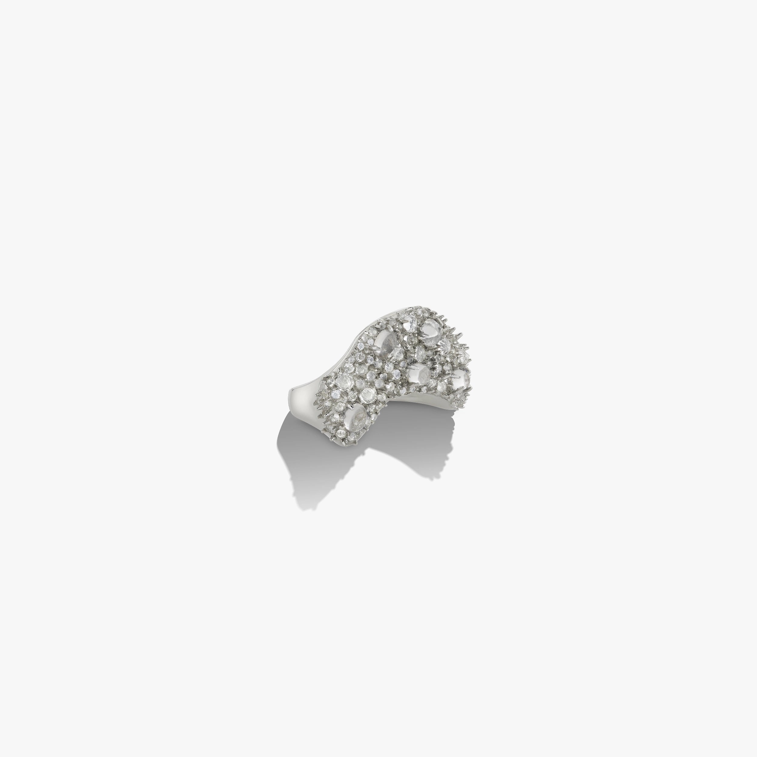 Awe Inspired Rings Encrusted Wavy Ring