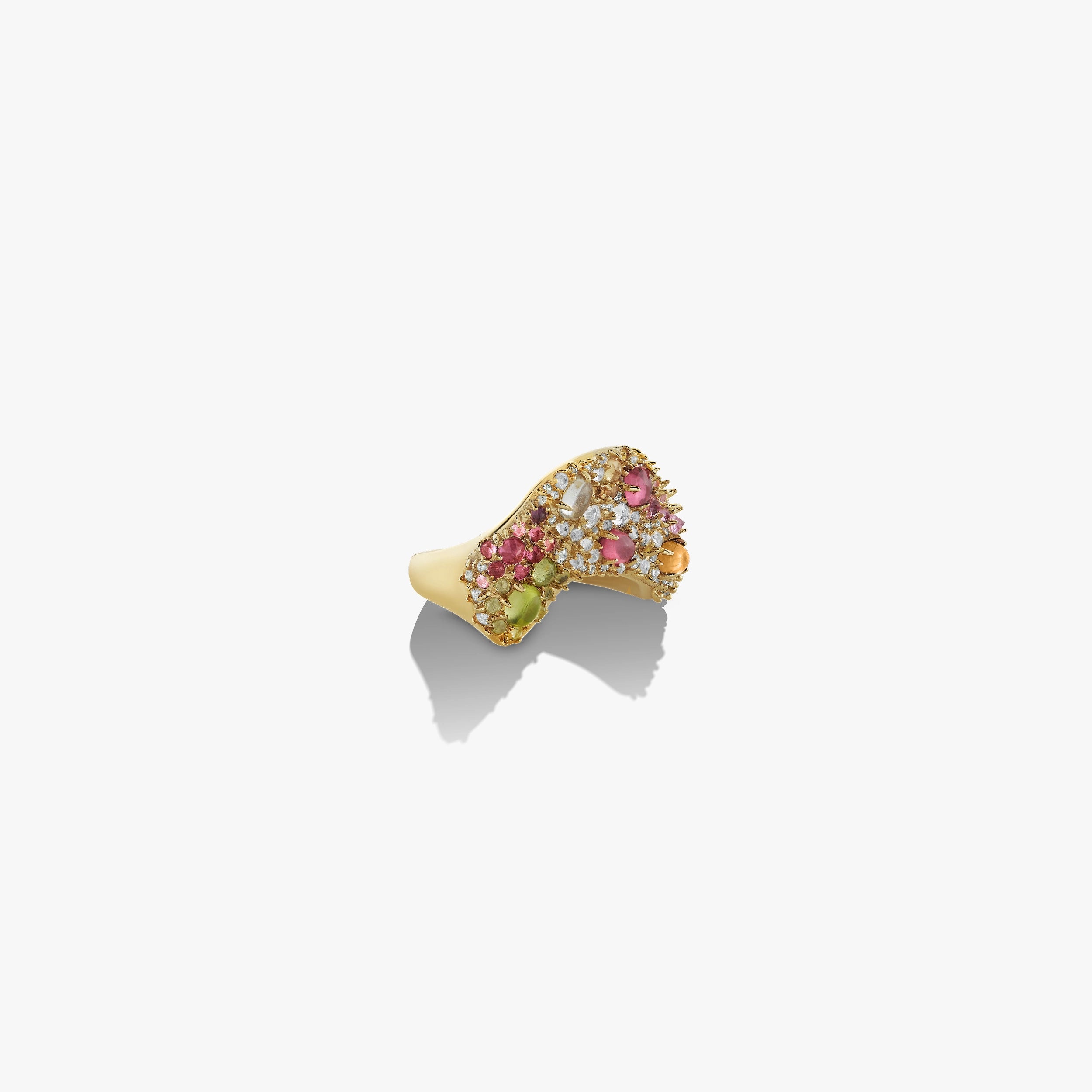 Awe Inspired Rings Encrusted Wavy Ring