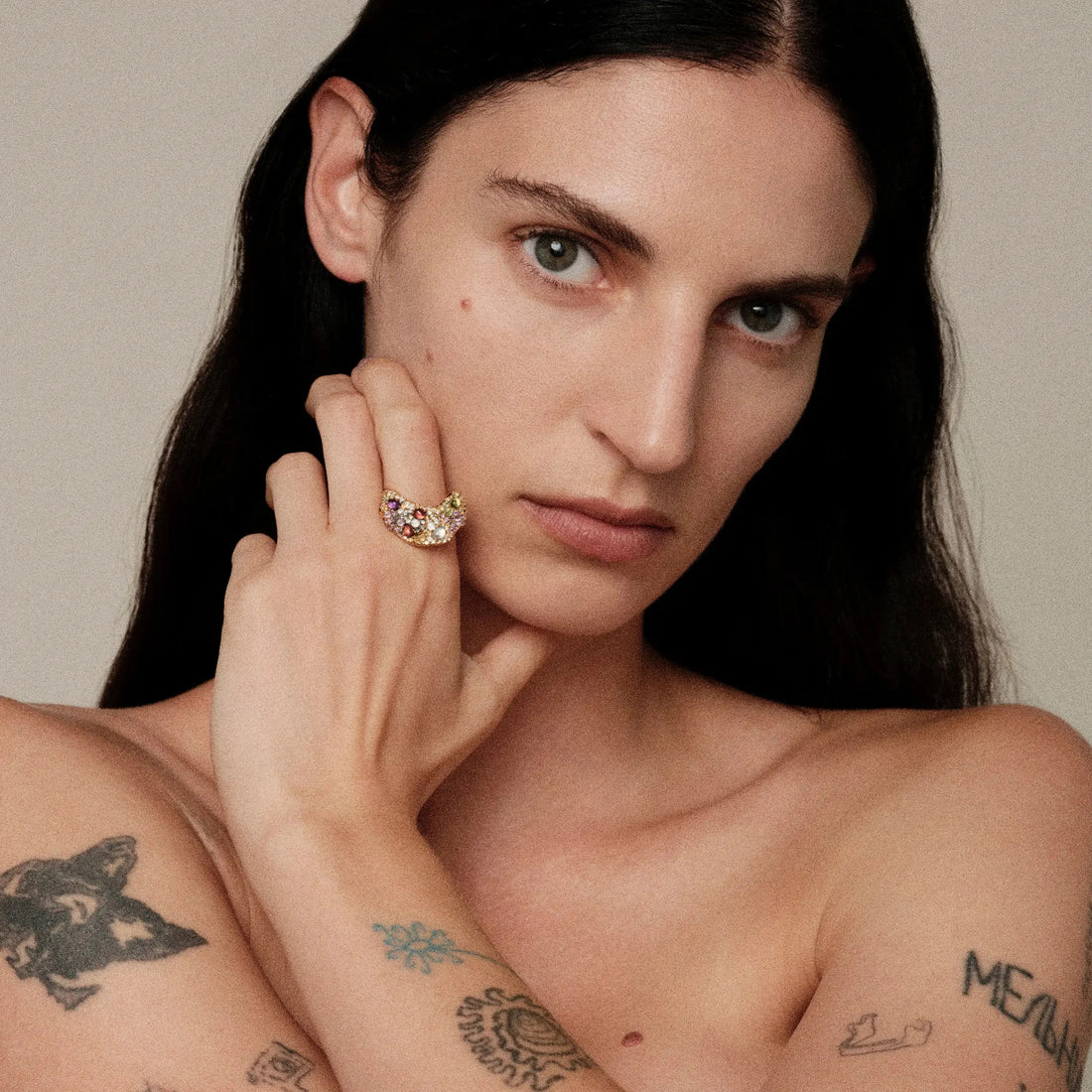 Awe Inspired Rings Encrusted Wavy Ring