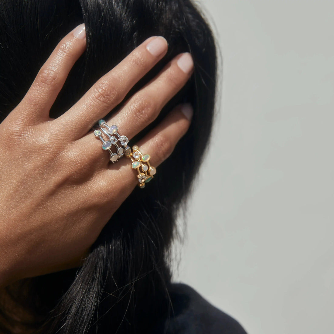 Awe Inspired Rings Full Moon Magic Ring Stack