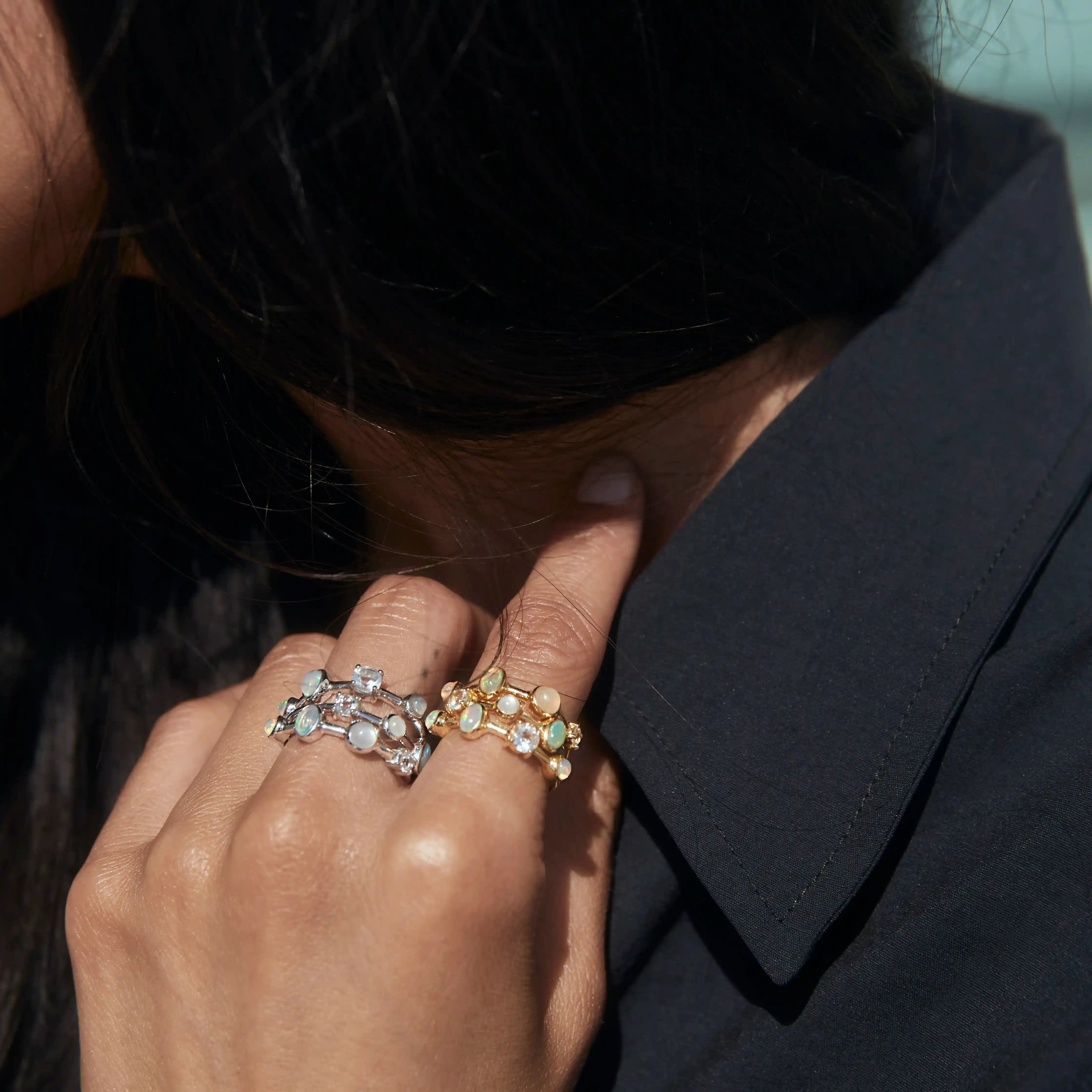 Awe Inspired Rings Full Moon Magic Ring Stack