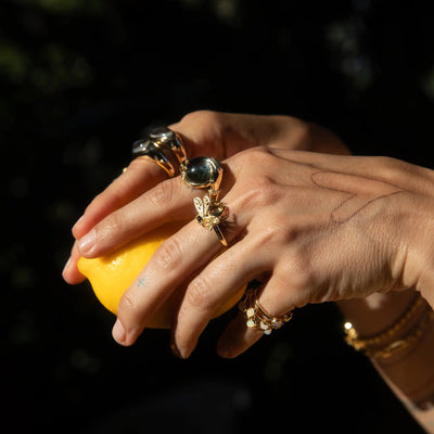 Awe Inspired Rings Green Amethyst Fortune Teller Ring