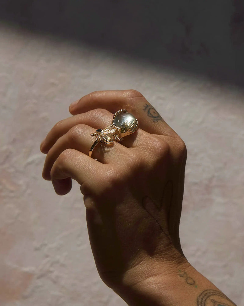 Awe Inspired Rings Green Amethyst Fortune Teller Ring