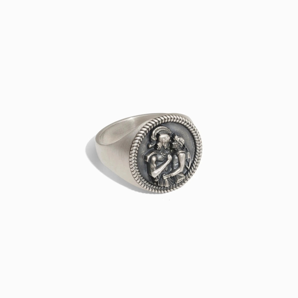 Awe Inspired Rings Gunmetal Achilles Signet Ring