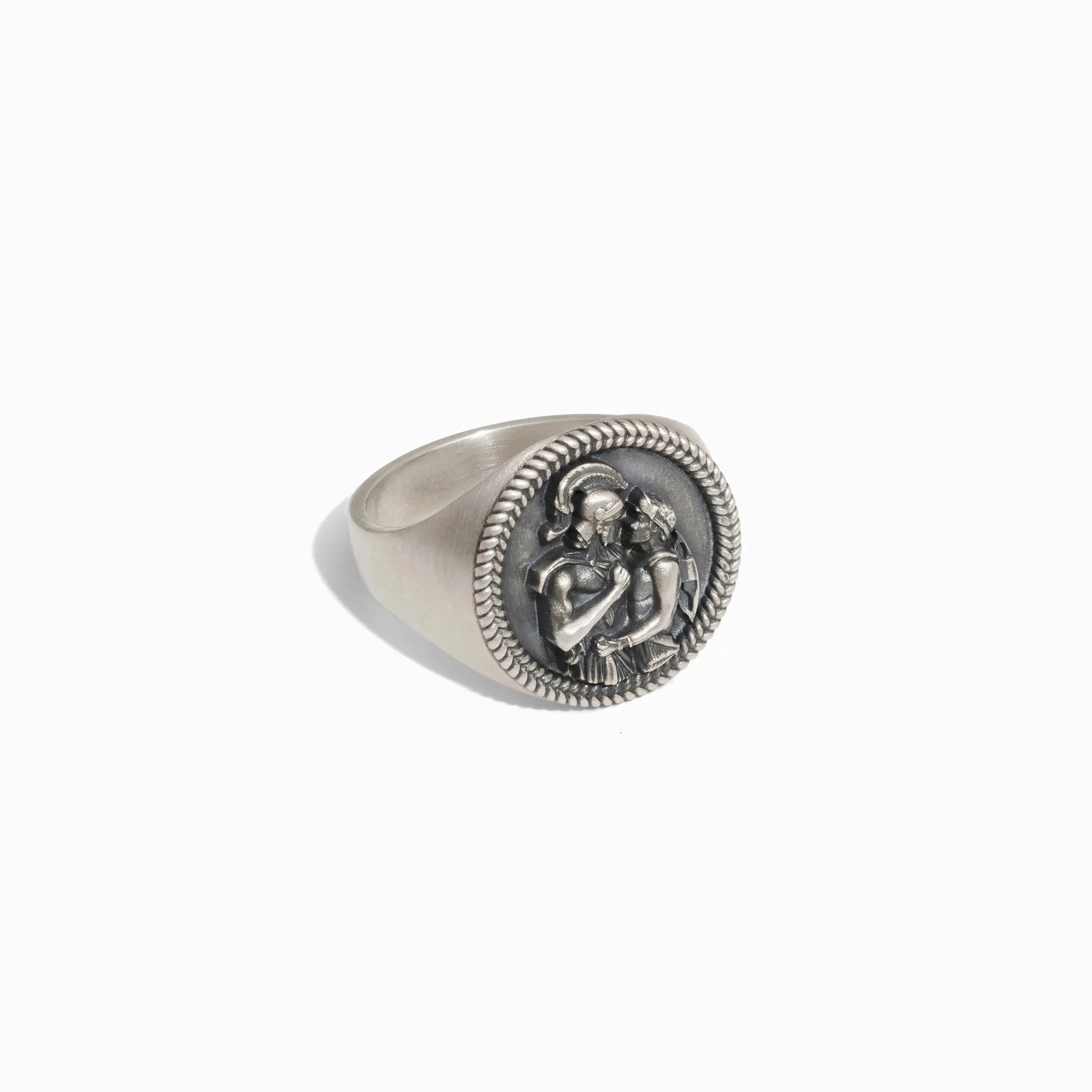 Awe Inspired Rings Gunmetal Achilles Signet Ring