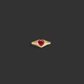 Awe Inspired Rings 14K Yellow Gold / Ruby / 4 Heart Gemstone Ring