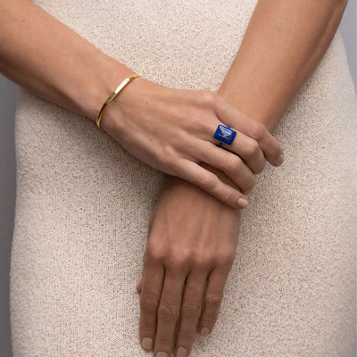 Awe Inspired Rings Indigo Sapphire Aura Ring