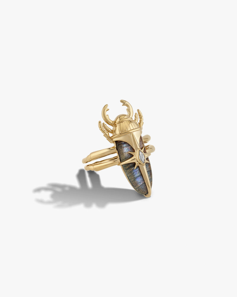 Awe Inspired Rings Labradorite Beetle Ring