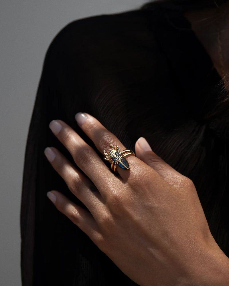 Awe Inspired Rings Labradorite Beetle Ring