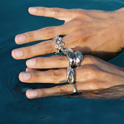 Awe Inspired Rings Labradorite Signet Ring