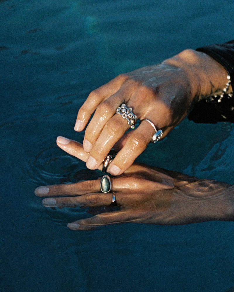 Awe Inspired Rings Labradorite Signet Ring