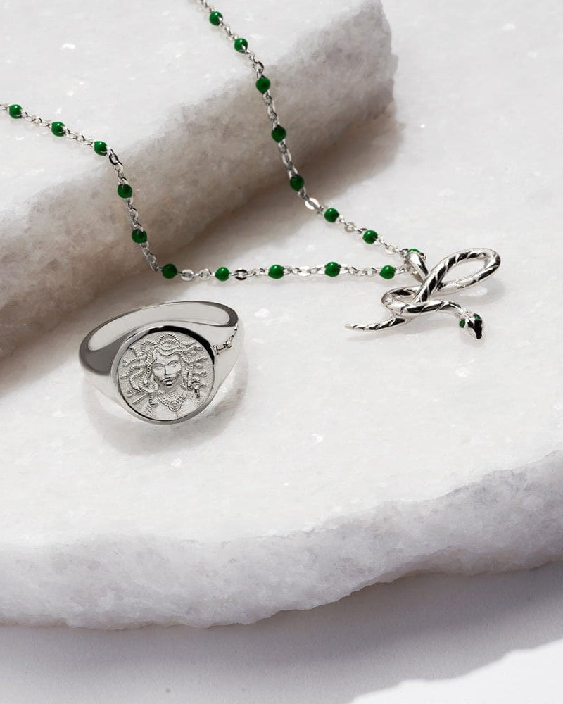 Awe Inspired Rings Medusa Signet Ring