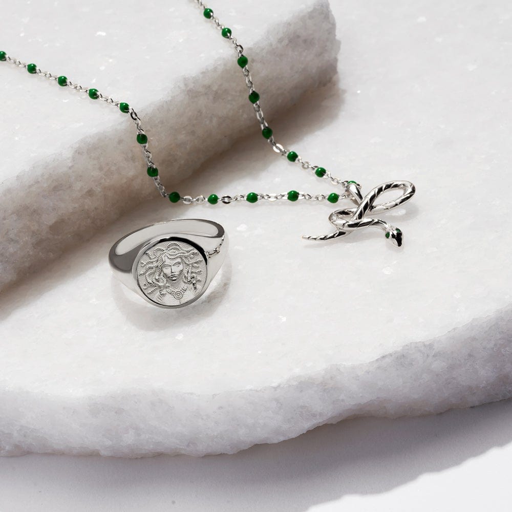 Awe Inspired Rings Medusa Signet Ring